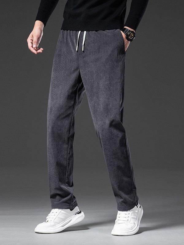 Мужские повседневные прямые брюки из вельвета-стрейча на весну/осень 2023 года, свободный крой, большой размер.