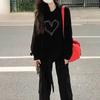New Women's Autumn American Retro Splicing Pullovers O-Neck Printed Fashion Loose Versatile Casual Long Sleeve Top