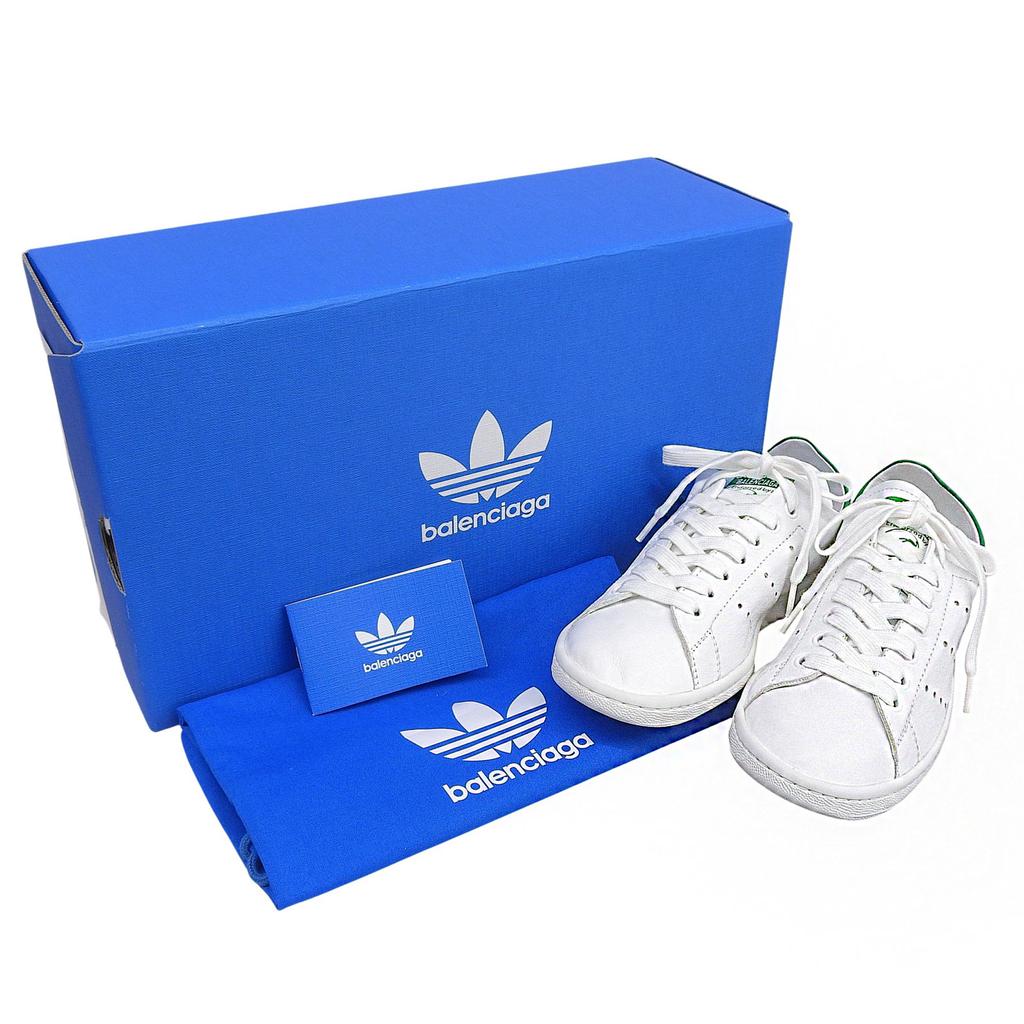 Идеальное состояние BALENCIAGA×adidas Низкие кроссовки Stan Smith кожаные Женские 24.5 721836 Б/у