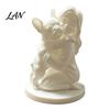 Easter Table Decorations 3D Printed Dog And Owner Figurine, Minimalist Bulldog Girl Statue, Pet Figurines Healing Hugging Sculpture for Home