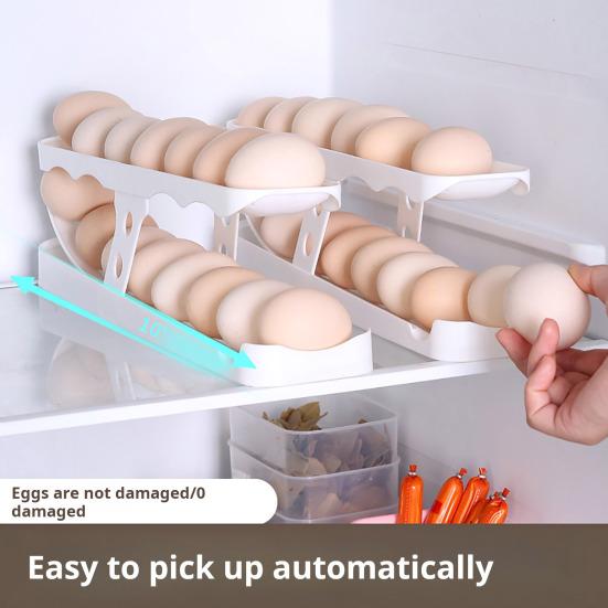 45293 шт., двухъярусная коробка для яиц на холодильнике, автоматическая, с большой емкостью, органайзер для яиц на боковой двери холодильника