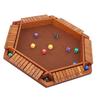 Wooden Board Game Math Box Dice Game Players Shut Family Table Board Dice Game for 1?6 Players