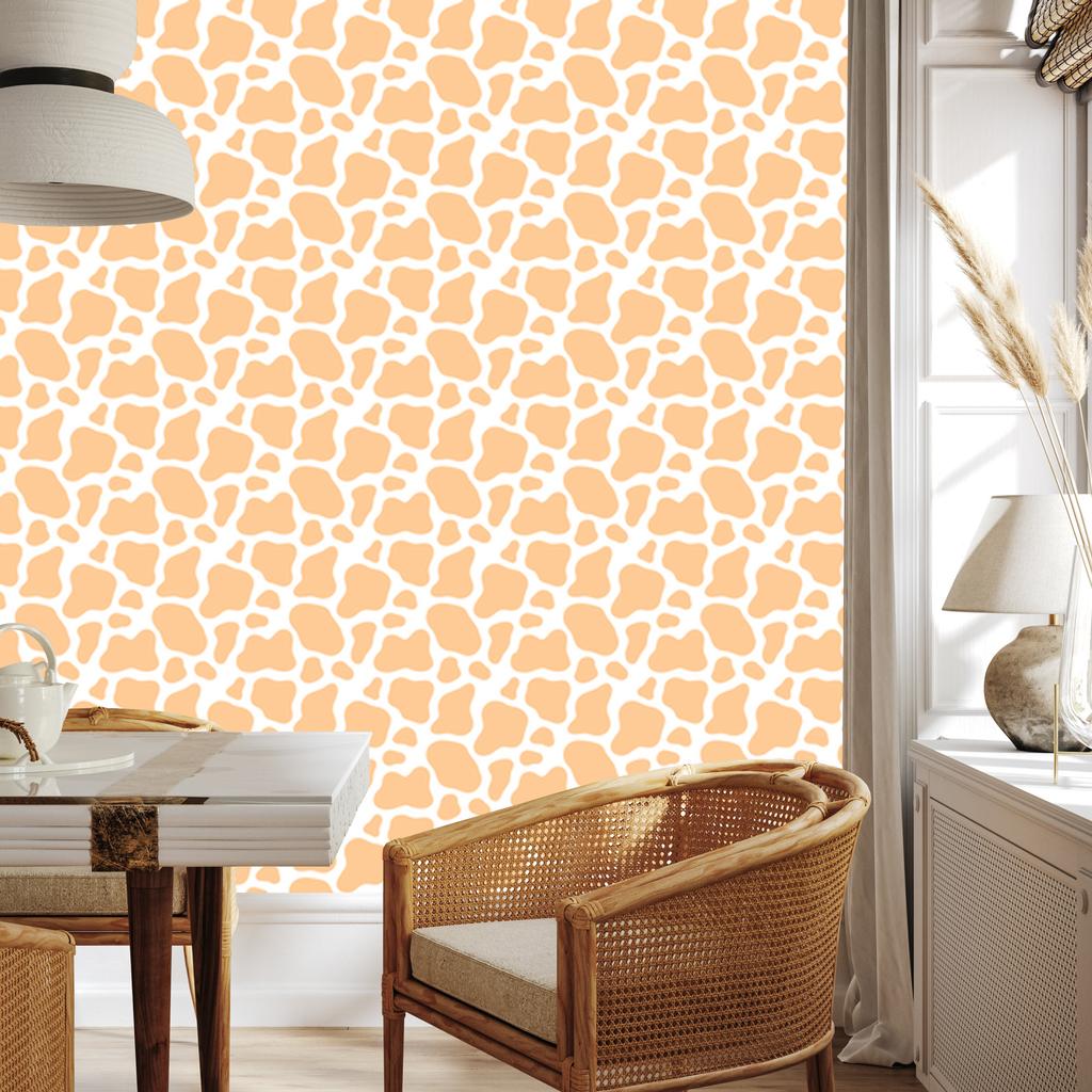 Cow Patches Cream Wallpaper, Fine Detail for Living Room and Bedroom 50x1000
