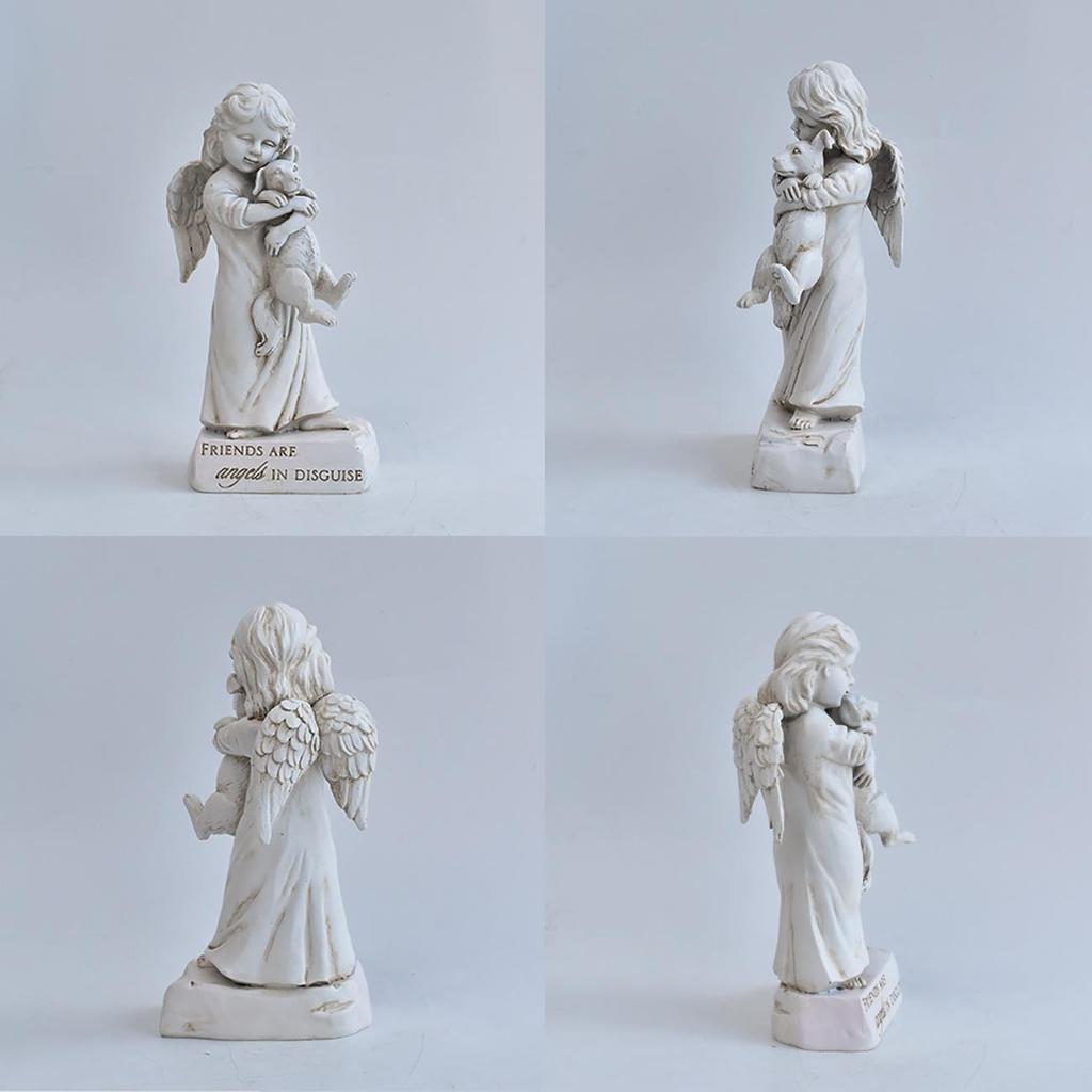 Антикварная состаренная фигурка ангела из смолы для декора дома или офиса