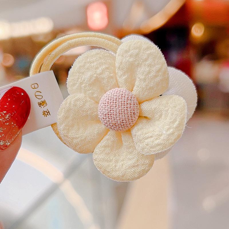 Cute Floral Hair Pin Elastic Hair Bands Handmade Woolen Knitting Hair Clips Barrettes for Children Girls Kids Hair Accessories