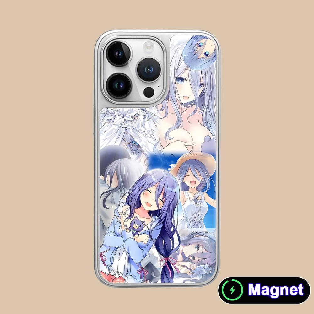 Date a Live Mio Takamiya Silver Plating Magsafe Mobile Phone Case for iPhone 17 16 15 14 13 12 11 Air Pro Max Plus Colorful