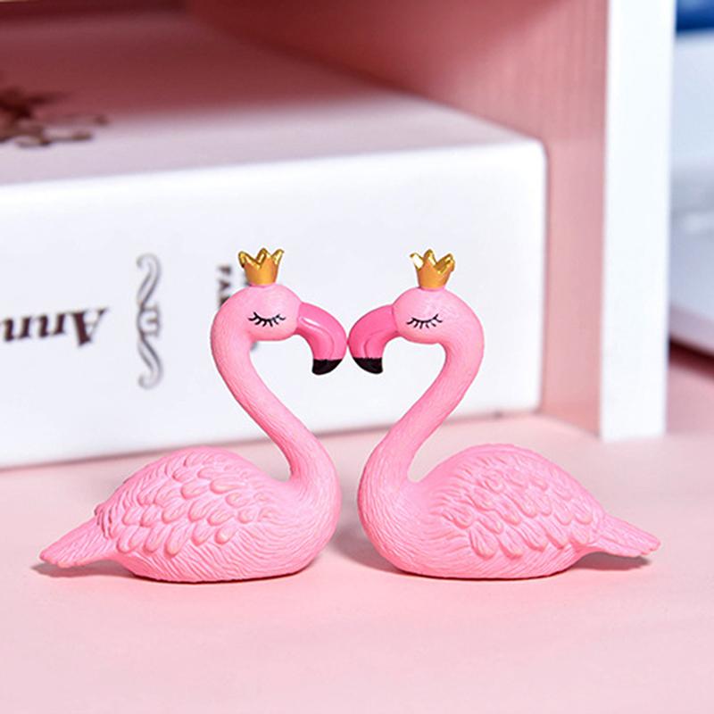 Фигурка фламинго из розовой смолы, корона короля и королевы, украшение для дома, свадебный подарок