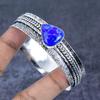 Natural Lapis Lazuli Gemstone Handmade 925 Sterling Silver Cuff Bangle 7.5" m6d26