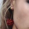 Новинки 2025 - Серьги с красной вишней для женщин 3D висячие серьги-вишни Милые фруктовые украшения