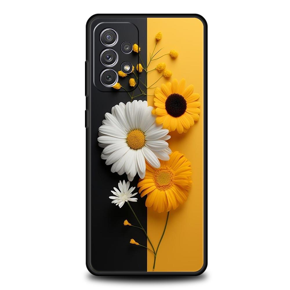 Чехол для телефона с подсолнухом для Samsung Galaxy A17 A07 A55 A35 A25 A15 A05s A33 5G A31 A23 A21s A13 A41 A73 A53 A51 A71 A03s S10