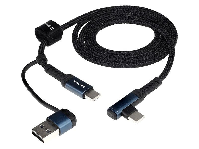 WAYME Kabel do ładowania i synchronizacji, w oplocie z mikrofibry, 100 cm, USB / C > USB-C 90°, max 60W