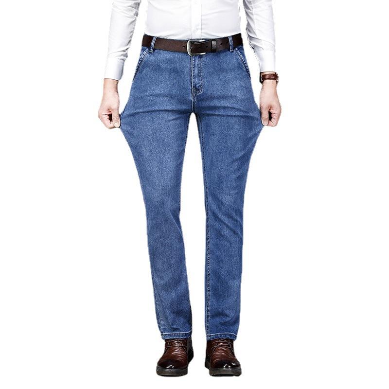 Casual Versatile Jeans, Business Men's Cotton Stretch Men's Pants, Straight Leg Pants