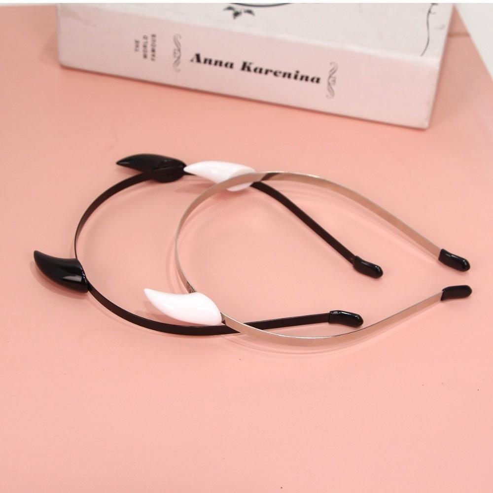 Resin Ox Horn Hair Clips Animal Anime Headband Devil Horn Hairband Daily Styling
