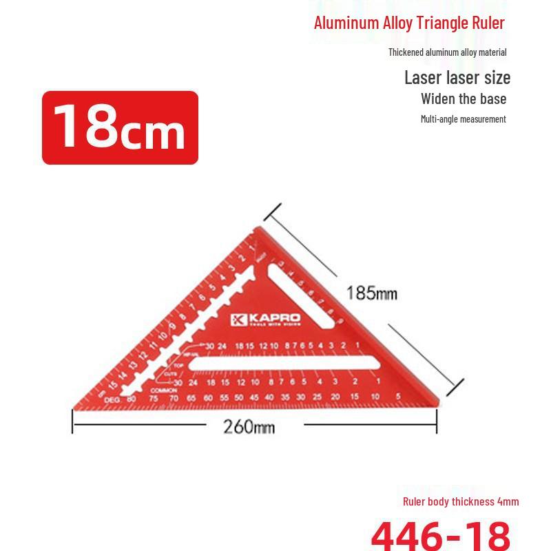 Cape Road 353 Нержавеющая сталь 45°/90° Прямоугольная разметочная линейка для деревообработки