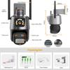 LS VISION 5K HD EU WIFI IP Camera 9MP 8X Hybrid Zoom Auto Tracking PTZ Camera Outdoor Three Lens Dual Screen Security Cam 4K Surveillance