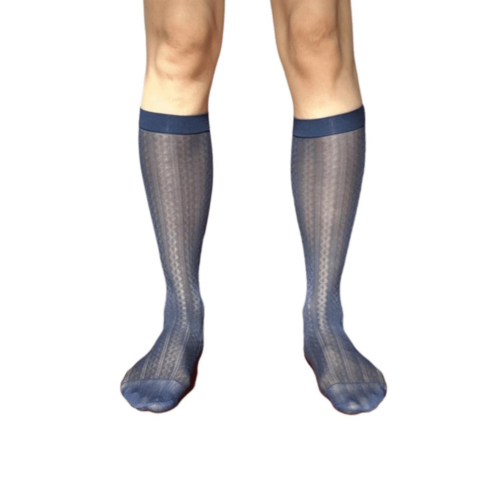 Strip Mid-tube Stocking Transparent Below Knee Calf Stockings Simple Men's Ultra-Thin Socks Office