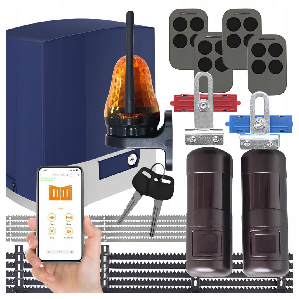 Drive Kit For Sliding Gates 1000Kg Wifi 4X Remote Control 5X Lamp Strip