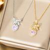 High-end Bow Necklace for Women Versatile Love Pendant Necklace Temperament Clavicle Chain Accessories