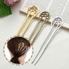 Alloy Styling Tools Hair Accessories Double Wavy Flower U-shaped Hairpin Metal Hair Stick Hairpin