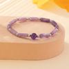 Natural Amethyst Square Spacer Bead Bracelet with Pink Crystal Energy, Fashionable Fresh Design