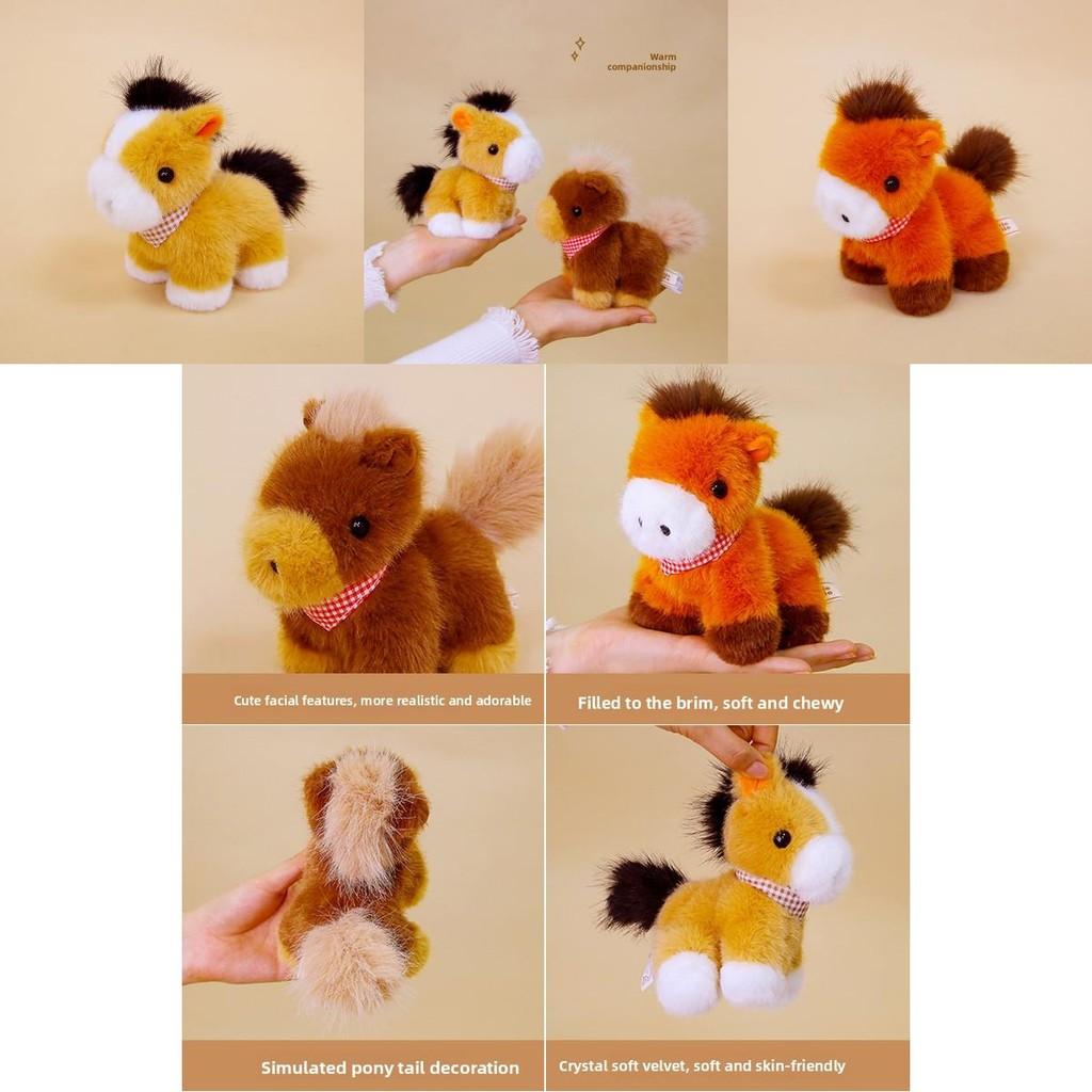 Милый клетчатый шарф Пони Плюшевая игрушка Кукла Настольное украшение Орнамент Для детей и Детский подарок