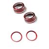 Nissan Kicks Exclusive Air Conditioner Dial Ring Interior 3M Tape Unimbi Covers, 4-Piece Set, Red/Blue, High-Quality Aluminum, Dress-Up (Red),