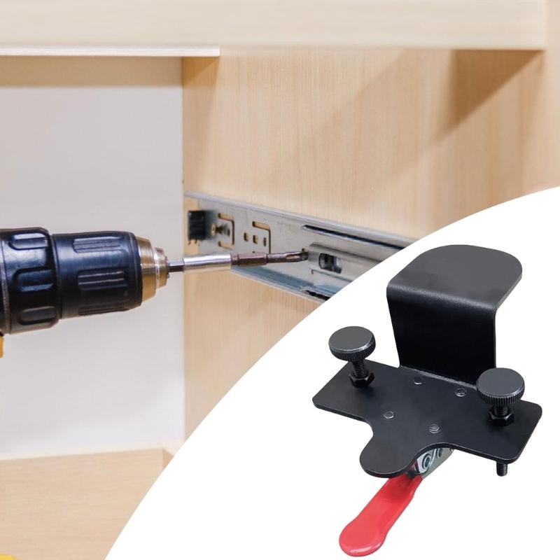Cabinet Door Hardware Jig Adjustable Auxiliary Tool Installation Positioner Mounting Clamp for Furniture Shelf Enduring