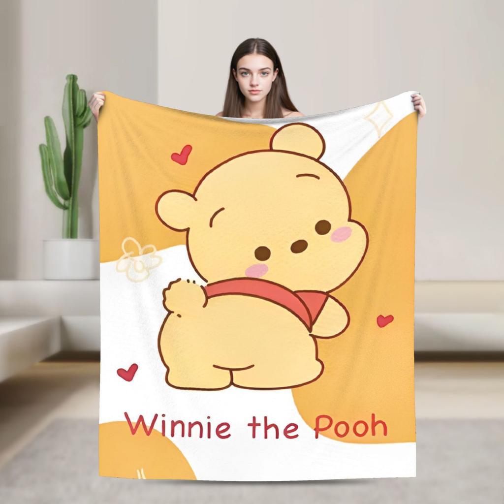 Bear Cartoon Winnie the Pooh Blankets Flannel Awesome Soft Throw Blankets for Bedding Lounge Summer,