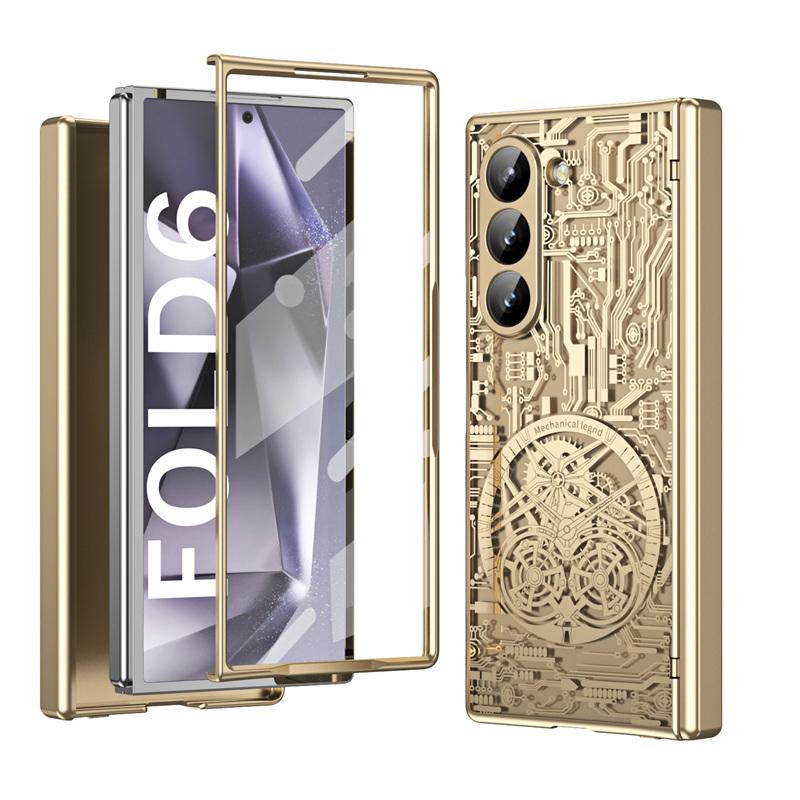 Для Samsung Galaxy Z Fold8 Ultra 7 6 5 4 3 2 Механическая Легенда Покрытие ПК Шарнир Покрытие Всего Тела Прочный Чехол С Закаленным Стеклом