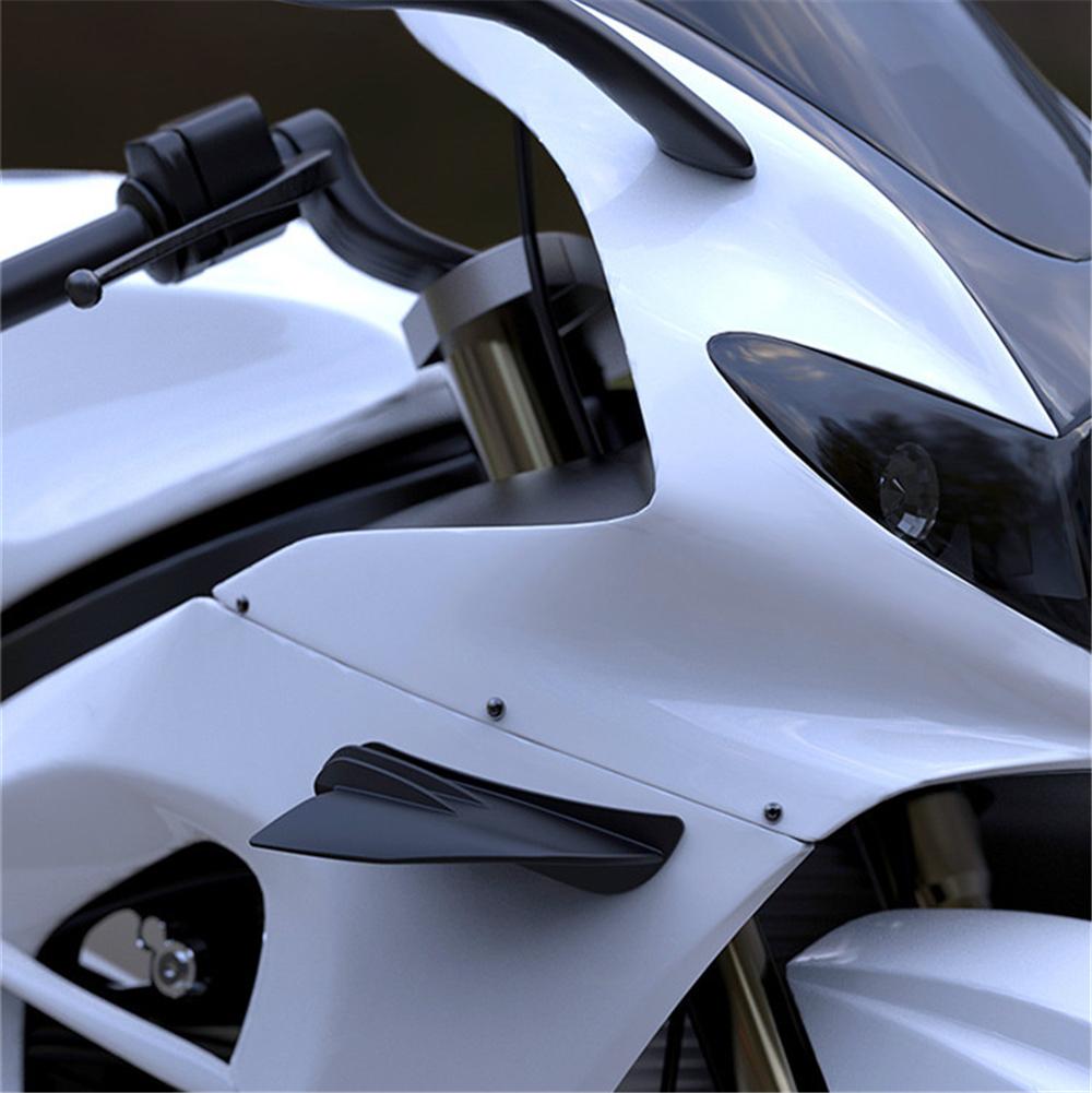 Pair Matte Black Motorcycle Winglet Fairing Racing Aerodynamic Spoiler Wing Kit