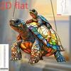2D Flat Painted Glass Style Turtle Catcher - Acrylic Wall Decoration, Colorful Marine Life Suitable for Home or Room Decoration Pendant