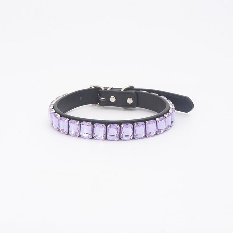 Luxury Rhinestone PU Leather Adjustable Pet Collar Dogs Cats Fashion Jewelry All Sizes