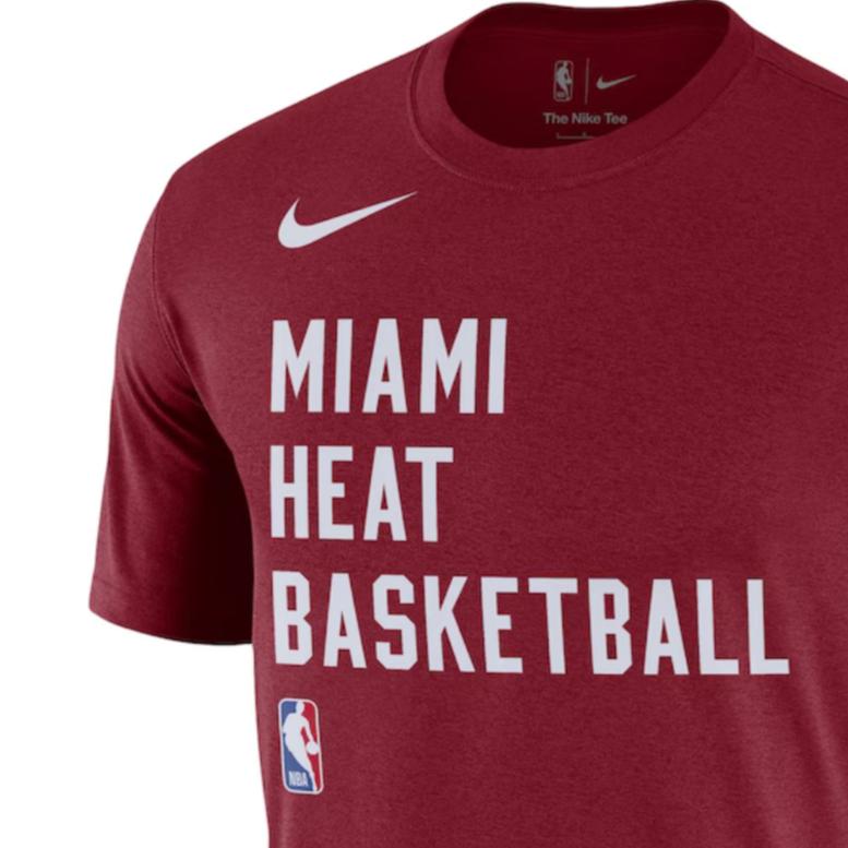 Nike НБА Майами Хит Сезон 2023/24 Тренировочная футболка с круглым вырезом и коротким рукавом Sideline Legend Унисекс Топы FJ0179-608