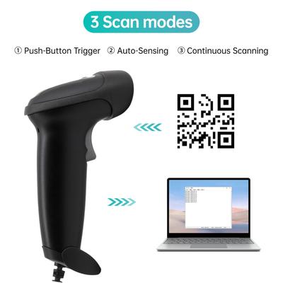 Ручной USB сканер штрих-кодов 2D 1D COMS-датчик Высокоскоростное сканирование QR-кода считыватель Plug and Play
