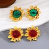 Модные серьги-подсолнухи с преувеличенным дизайном