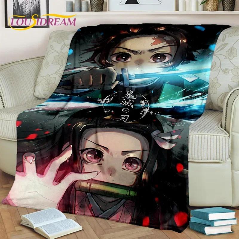Kamado Nezuko Demon S-Slayer Japan Anime Soft Flannel Blanket для кроватей, спален, диванов, пикников, пледов для детей, отдыха на свежем воздухе