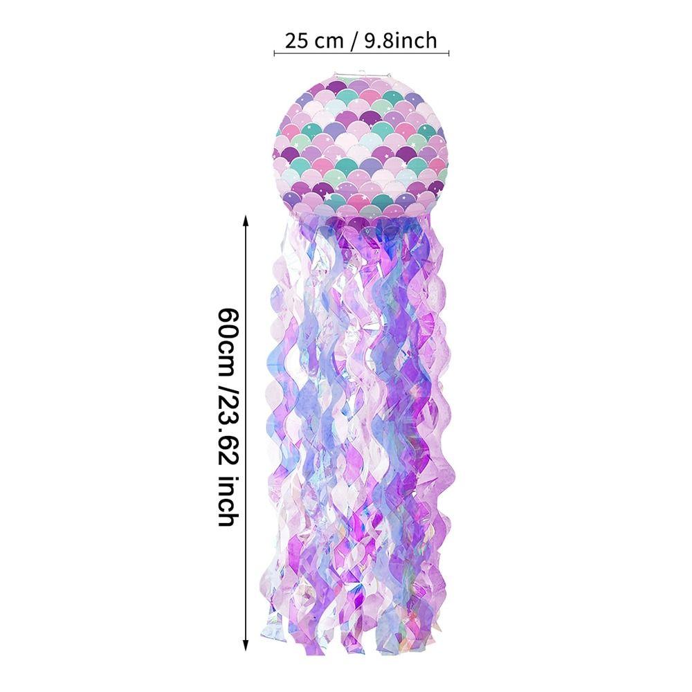 Ocean Theme Jellyfish Paper Ball Paper Hanging Lantern Cartoon Mermaid Paper Lanterns Baby Shower