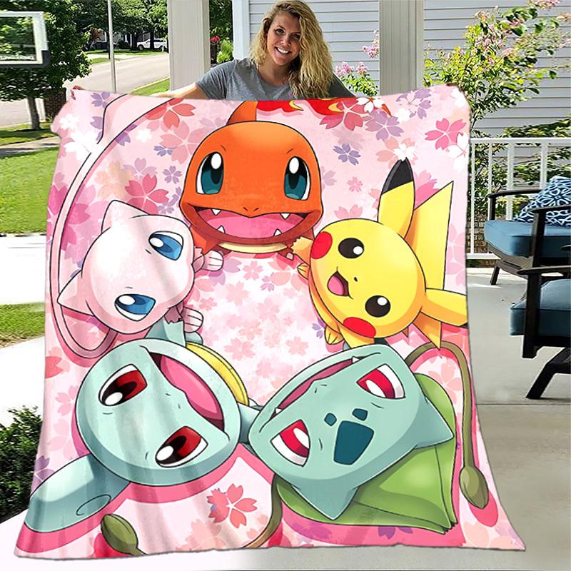 1pc Blanket - Pokémon Print Design, Lightweight Blanket for Sofa, Bed- Soft &Warm, Gift for All Seasons