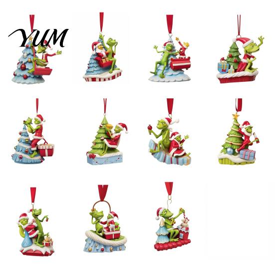 Acrylic Hanging Charms for Backpack Green Elf Christmas Ornament, Flat Tree Pendant Ornaments Car Mirror Backpack, Festive Holiday Decorations