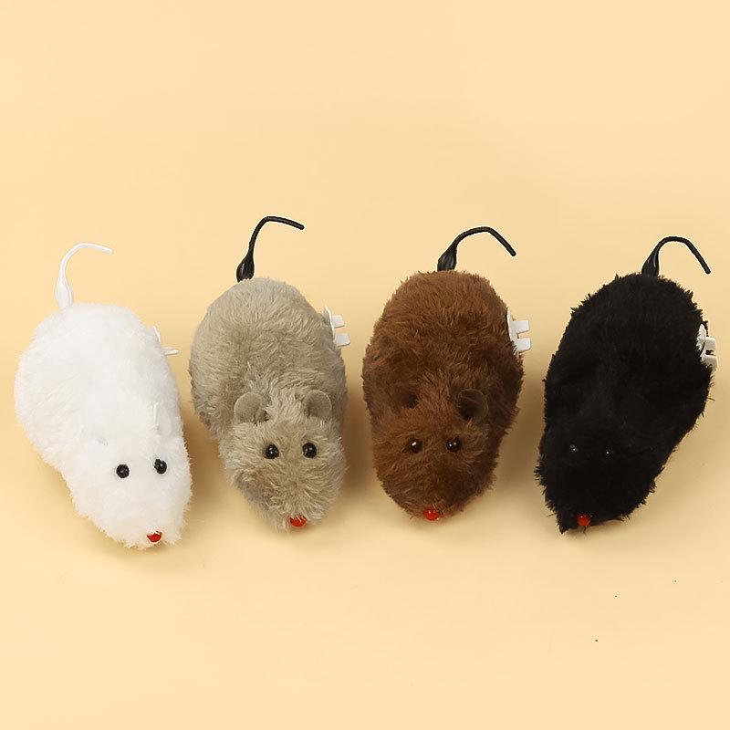 2Pcs Creative Wind Up Mouse Toys Funny Lifelike Plush Mouse Cats Toys Pet Interactive Toys Relieve Boredom Cat Toys Pet Supplies