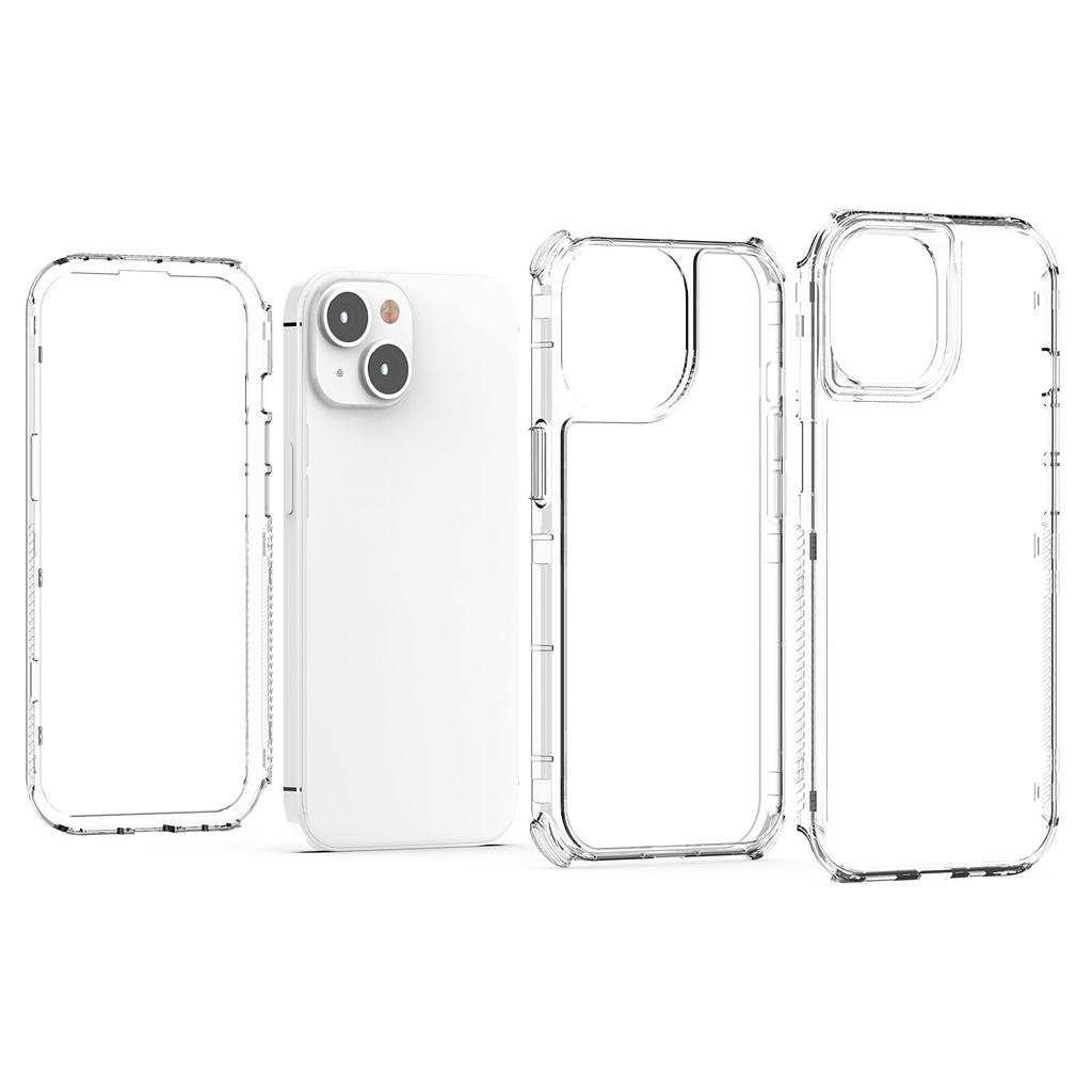 Чехол для iPhone 14 Plus/15 Plus Акрил+ТПУ Противоударный Прозрачный Чехол для Телефона