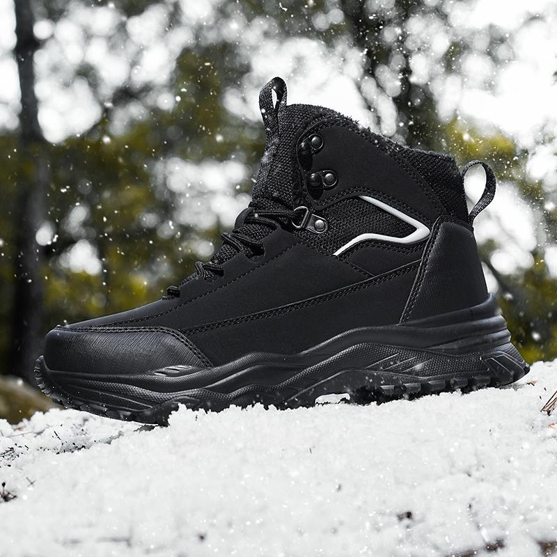 Супер теплые зимние мужские ботинки, водонепроницаемые уличные меховые плюшевые зимние ботинки, мужские беговые мужские ботинки для снега до середины голени Botas Hombre