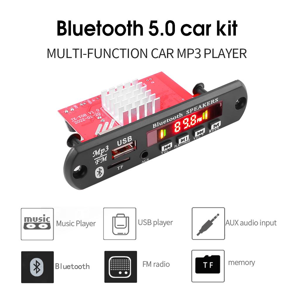 2*60 Вт стерео Bluetooth 5.0 MP3-плеер декодер плата 12 В 120 Вт усилитель автомобильный FM-радио модуль поддержка громкой связи TF USB AUX рекордер