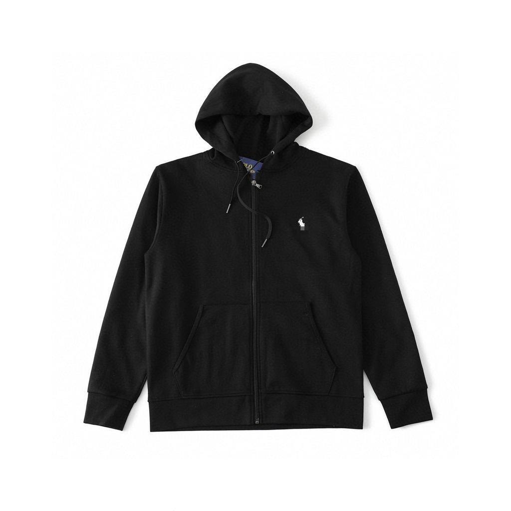 Men's Business RL Ralph LF Embroidered Pony Logo Zip-Up Hoodie Sweatshirt Versatile Outerwear