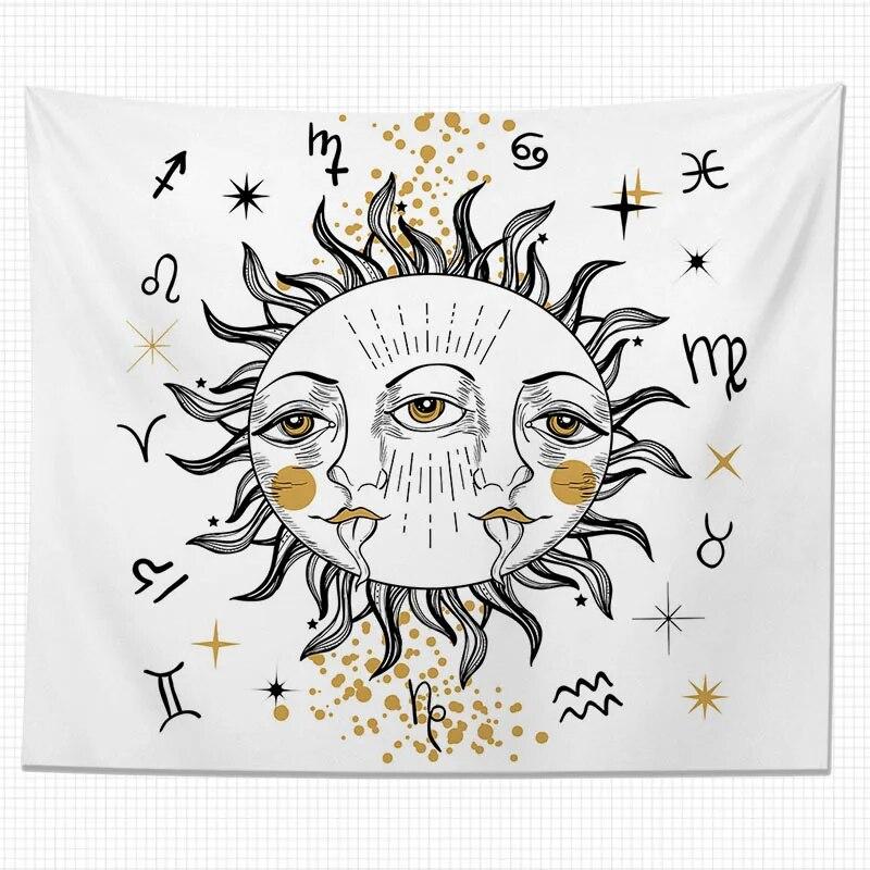 Гобелен Бог Солнца Искусство Тотем Украшения Дома Гостиная Висячий Фон Ткань
