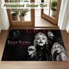 Crystal Velvet Square Rug Custom NameLady Gaga Pattern Non Slip Home Floor Decor Rug