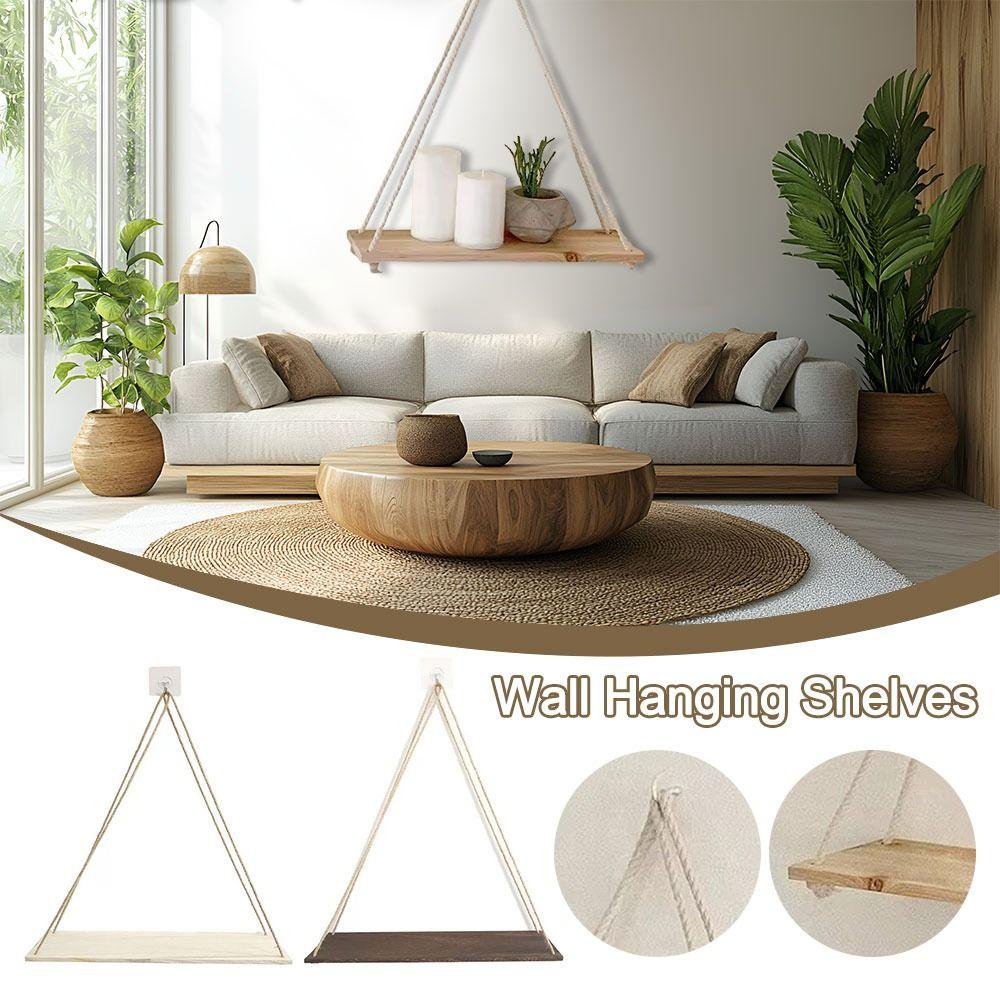 Настенные деревянные качели Подвесные на пеньковой веревке Плавающие декоративные растения Цветочные горшки Подставки Хранение Веревки Книжные полки