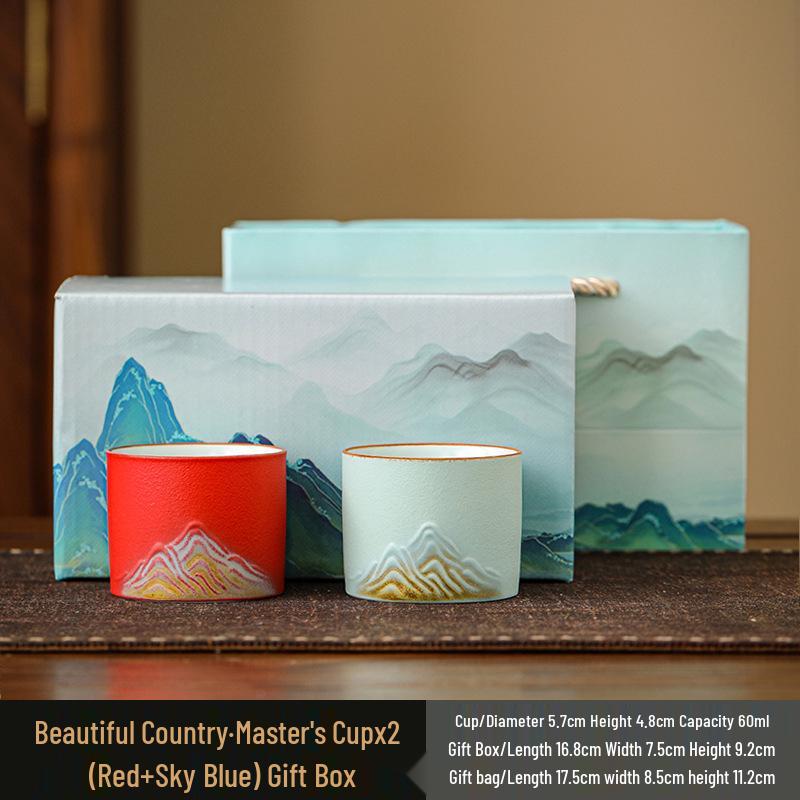 Чайный сервиз кунг-фу: Белые Фарфоровые и Керамические Чашки для Чая, Мастер-Чашка из Нефрита Цвета Бараньего Жира, Набор Пиал для Чая Подарок