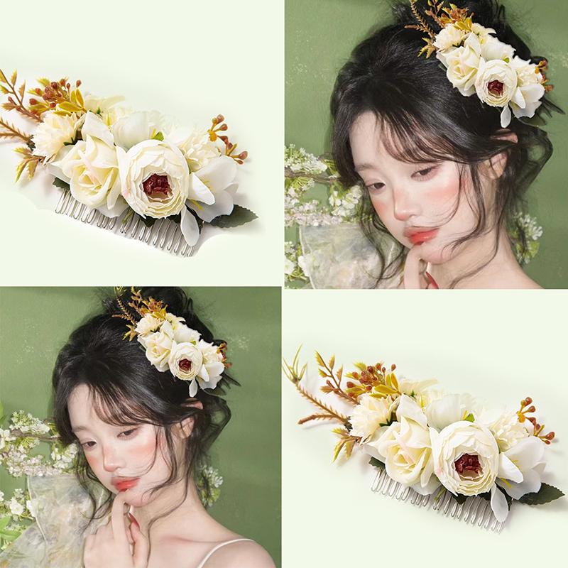 Свадебный гребень для волос Bohemia Brides, заколка, головной убор для подружки невесты, расчески для волос, аксессуары для волос для женщин, девушек, цветочные заколки