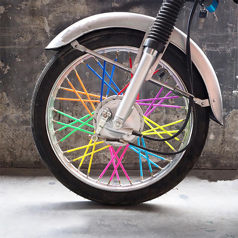 72 шт чехла для спиц велосипеда, белые, красные, оранжевые, универсальные чехлы для спиц колес питбайка для мотоцикла, защита обода колеса